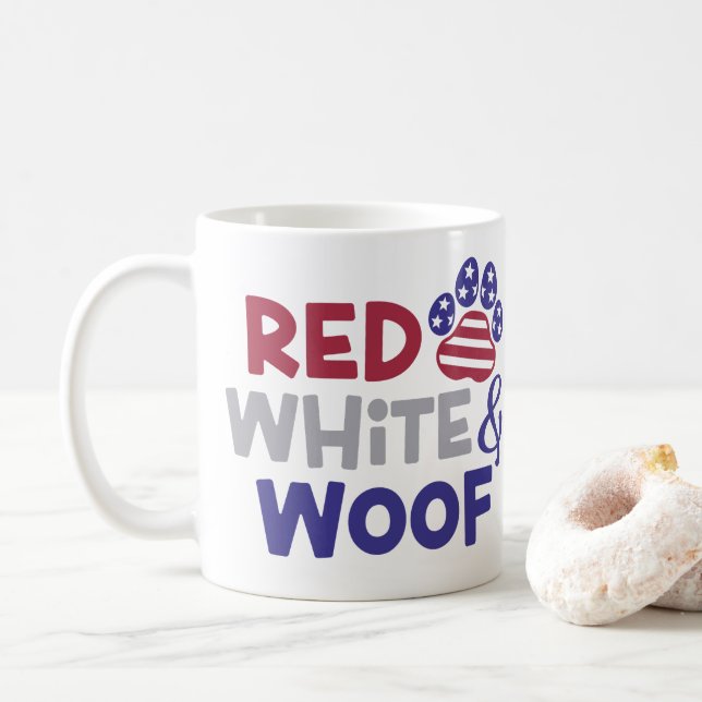 Personalised 4th of July Photo Dog Mug (With Donut)