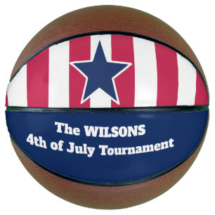 Personalised 4th of July/Star and Stripes Basketball