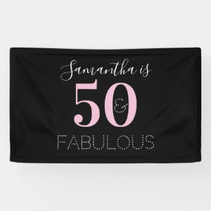 Personalised 50 and fabulous Modern Birthday Banner