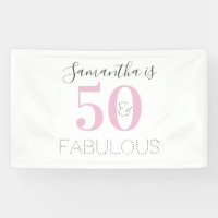 Personalised 50 and fabulous Modern Pink Birthday