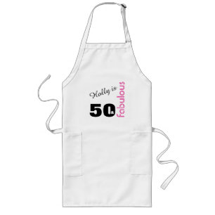 Personalised 50 and Fabulous Themed 50th Birthday Long Apron