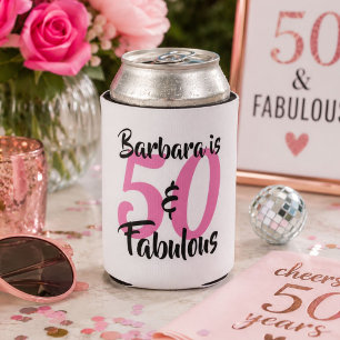 Personalised 50 & Fabulous Birthday Can Coolers