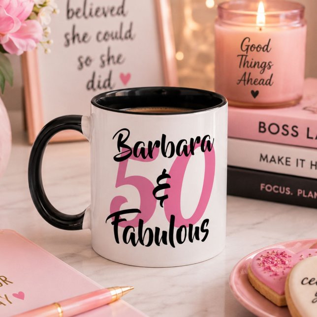 Personalised 50 & Fabulous Birthday Coffee Mug (Creator Uploaded)