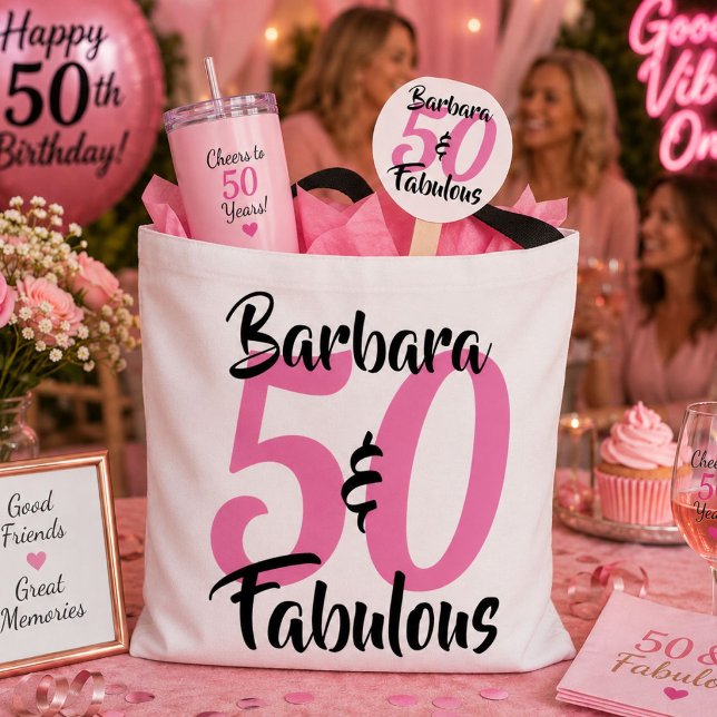 Personalised 50 & Fabulous Birthday Tote Bag (Creator Uploaded)