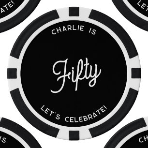 Personalised 50 Fifty Fiftieth Birthday Poker Chips