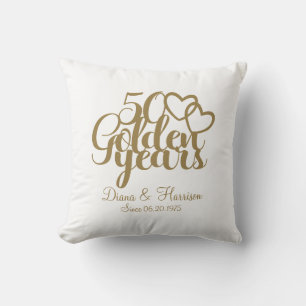 Personalised 50 Golden Years Anniversary Cushion