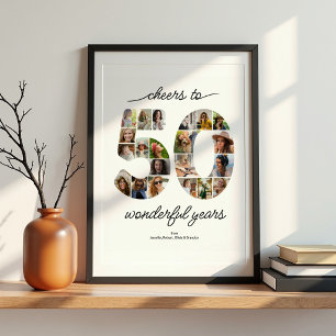Personalised 50 Photo Collage Celebration Poster
