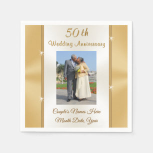 Personalised 50th Anniversary Beverage Napkins