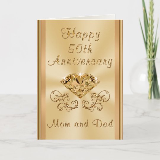 Personalised 50th Anniversary Card For Parents Zazzle Co Uk