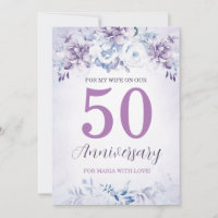Personalised 50th Anniversary Cards for Wife