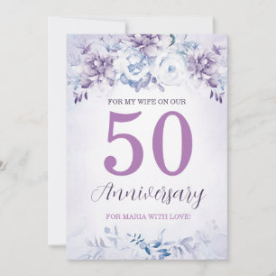 Personalised 50th Anniversary Cards for Wife