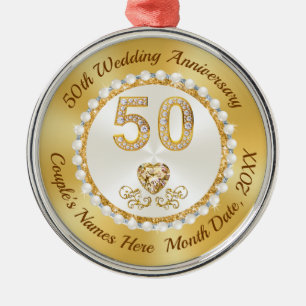 Personalised, 50th Anniversary Christmas Ornament