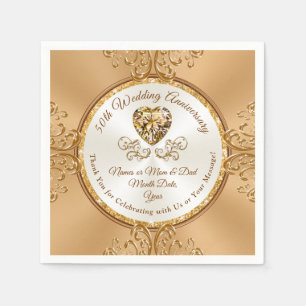 Personalised 50th Anniversary Cocktail Napkins