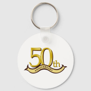 Personalised 50th Anniversary Gift Key Ring