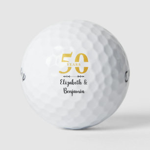 Personalised 50th Anniversary Golden Wedding Gift Golf Balls