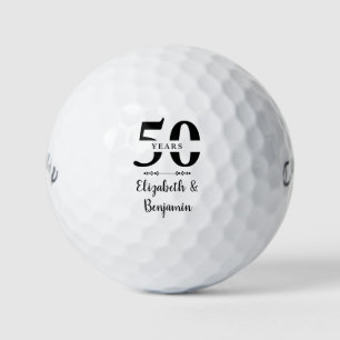 Personalised 50th Anniversary Golden Wedding Gift Golf Balls