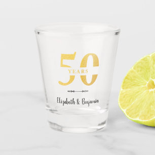 Personalised 50th Anniversary Golden Wedding Gift Shot Glass