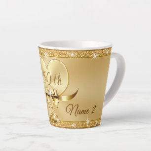 Personalised 50th Anniversary Mugs, Latte Latte Mug