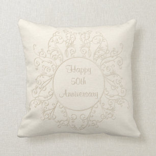 Personalised 50th Anniversary Pillow Couples NAMES