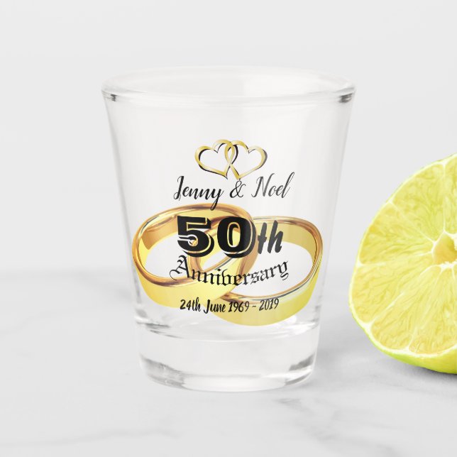 Personalised 50th Anniversary Shot Glass (Front)