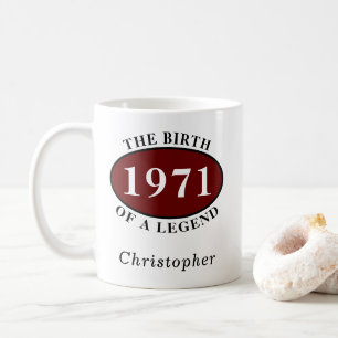 Personalised 50th Birthday 1971 Birth Of A Legend Coffee Mug