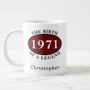 Personalised 50th Birthday 1971 Birth Of A Legend  Large Coffee Mug