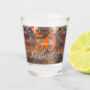 Personalised 50th Birthday 50 Fabulous Colourful Shot Glass
