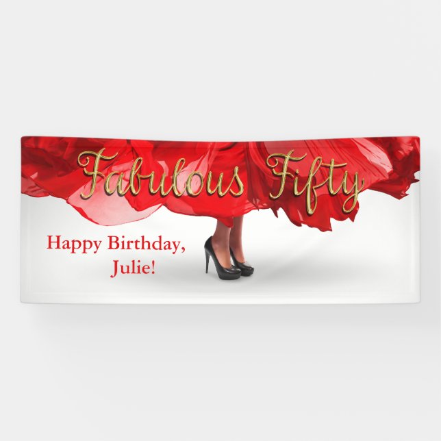 Personalised 50th Birthday Banner (Horizontal)