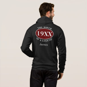 Personalised 50th Birthday Birth Of A Legend Black Hoodie