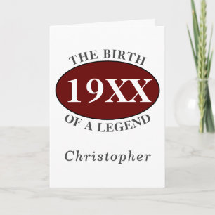 Personalised 50th Birthday Birth Of A Legend Retro Card