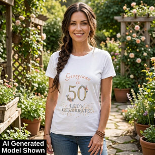 Personalised 50th Birthday Boho Autumn Leaves T-Shirt
