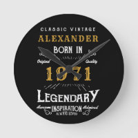 Personalised 50th Birthday Born 1971 Vintage Black