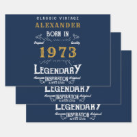 Personalised 50th Birthday Born 1973 Vintage Blue