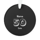 Personalised 50th Birthday Gag Gift Black White