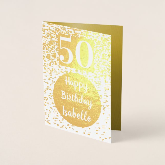 Personalised 50th Birthday Gold Card (Front)