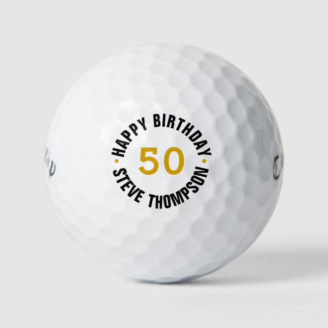 Personalised 50th Birthday Golf Balls (Front)