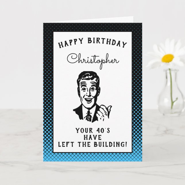 Personalised 50th Birthday Over The Hill Funny Card (Small Plant)