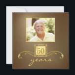 Personalised 50th Birthday Party Invitations<br><div class="desc">Personalised 50th Birthday Party Invitations -- Elegant invitations with decorative gold accents and monogram. Add your own photo and customise the name, date, and details for your happy celebration. Perfect for both contemporary or vintage photos. Matching postage and thank you cards available. **NOTE: Sized for SQUARE invitation cards. Other sizes...</div>