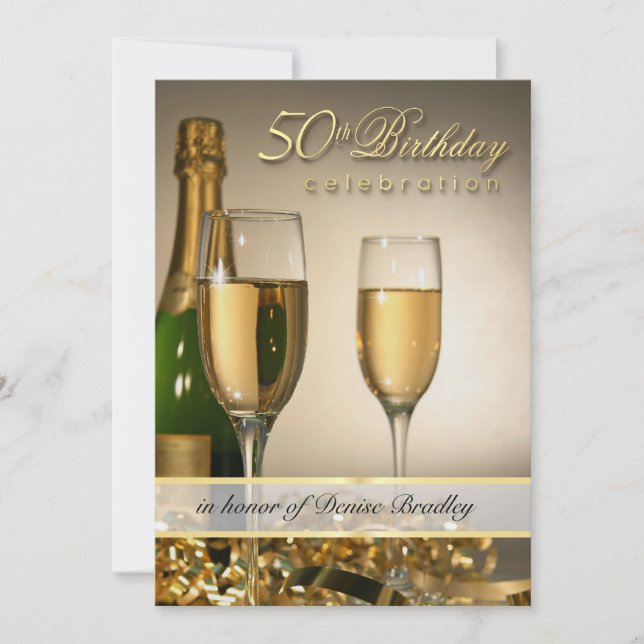 Personalised 50th Birthday Party Invitations (Front)