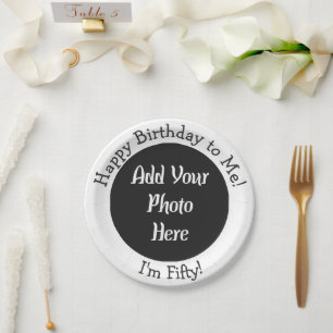 Personalised 50th Birthday Photo Paper Plate