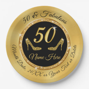 Personalised 50th Birthday Plates for Her