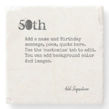 Personalised 50th Birthday Poem, Quote, Saying
