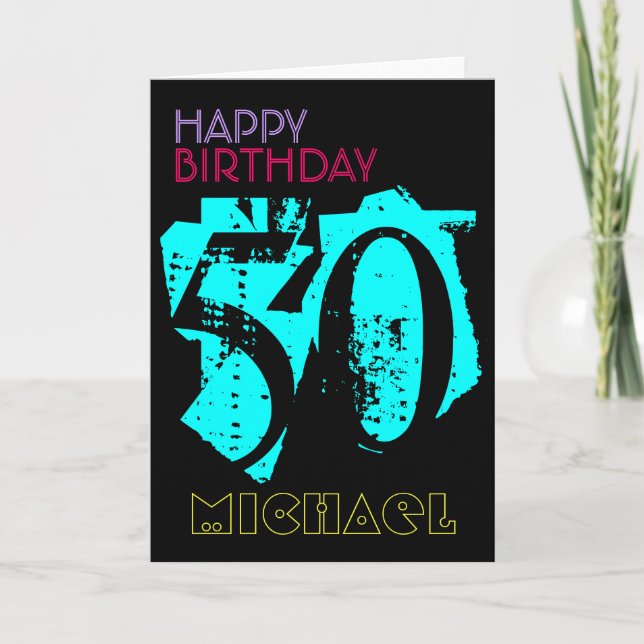Personalised 50th Birthday POP Greeting Card (Front)