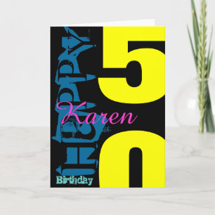 Personalised 50th Birthday POP Greeting Card