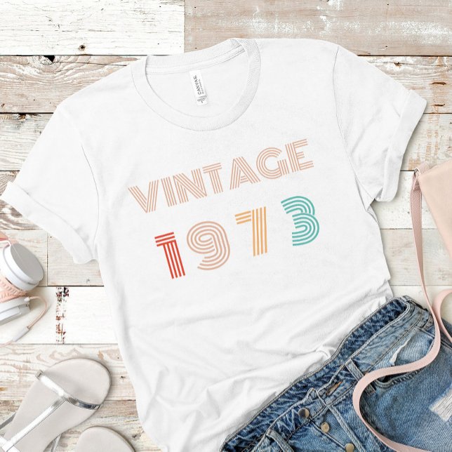 Personalised 50th Birthday Vintage 1973 T-Shirt (Creator Uploaded)
