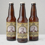 Personalised 50th Birthday Vintage Photo Template Beer Bottle Label<br><div class="desc">Vintage retro distressed style milestone 50th Birthday Party supplies beer labels. Elegant birthday party supplies. Insert your own photo. Template provided so easily personalised. Note the photo will be the same colours as you use. The design is also available with other age milestones. Matching party supplies (Banners, posters, paper plates,...</div>