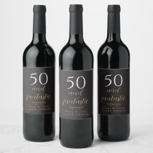 Personalised 50th Birthday Wine Labels