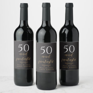 Personalised 50th Birthday Wine Labels