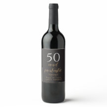 Personalised 50th Birthday Wine Labels