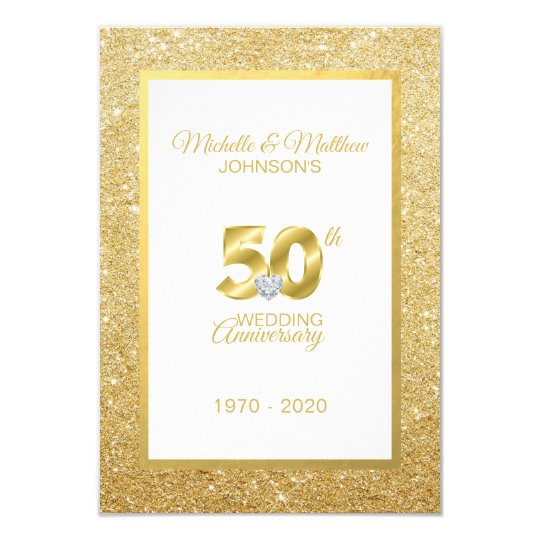  Personalised  50th Golden Wedding  Anniversary  Invitation  